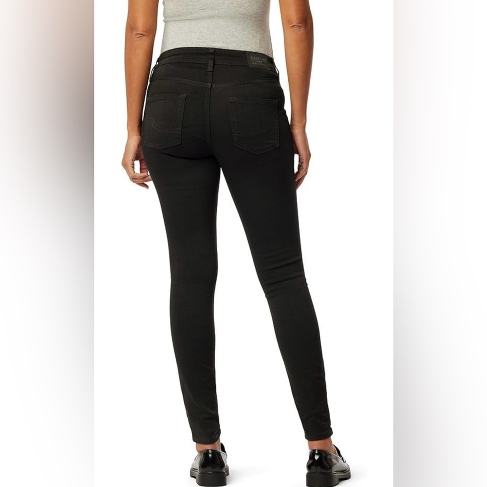 Signature Levi Strauss Gold Women's Maternity Baby Bump Skinny Jeans black sz M